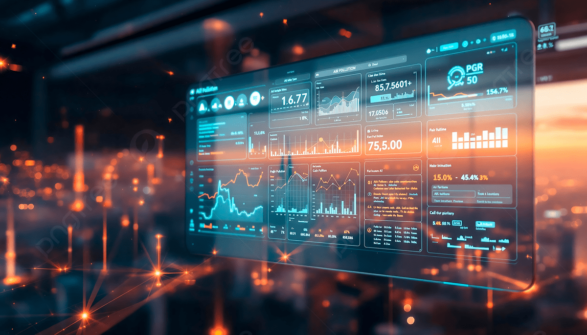 Modern workspace showing digital skills like AI, coding, design, analytics, and marketing