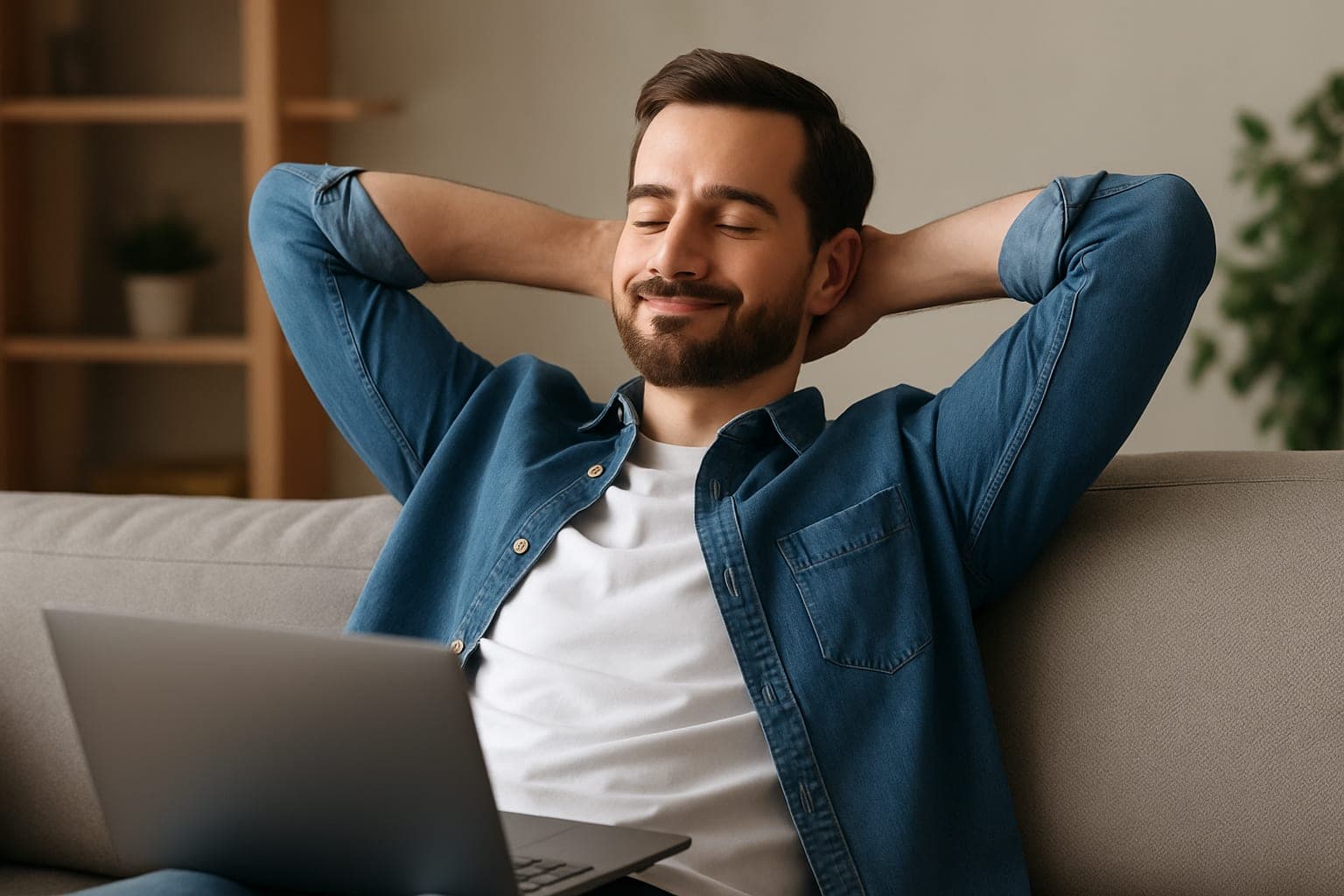 Laptop workspace representing lazy side hustles and passive income systems